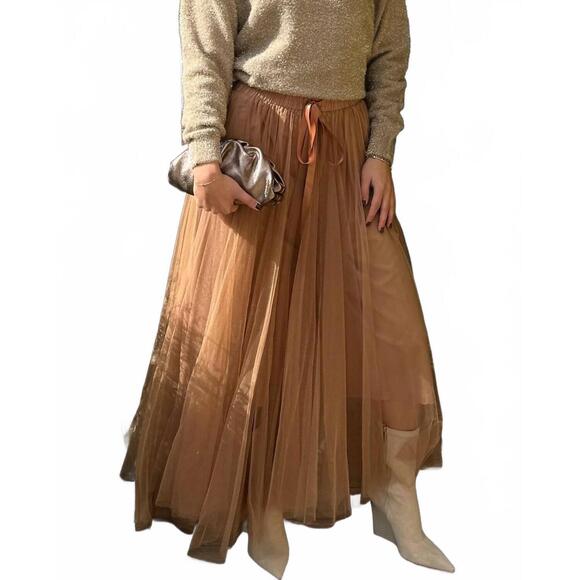 NEW BRAND BAZAR courtney tulle skirt in sand - Picture 2 of 2